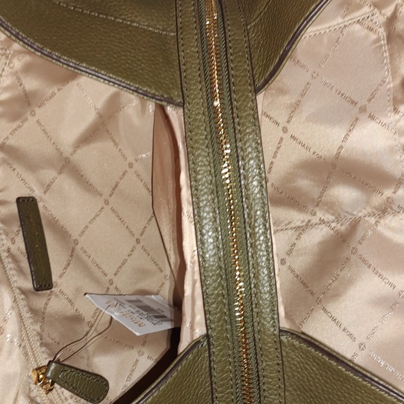 Michael Kors Shoulder Green Pebbled Leather Tote - Picture 7 of 11
